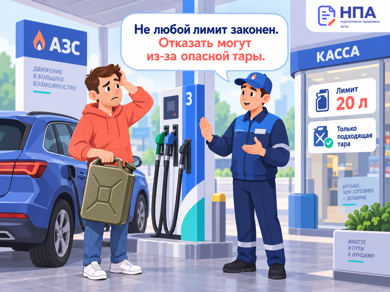 АЗС ограничивает продажу бензина или не наливает его в канистру - что делать
