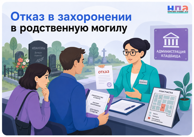 Администрация кладбища отказывает в захоронении в родственную могилу что делать