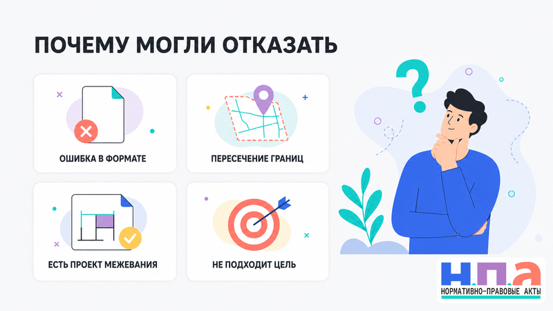 Администрация отказала в утверждении схемы расположения земельного участка