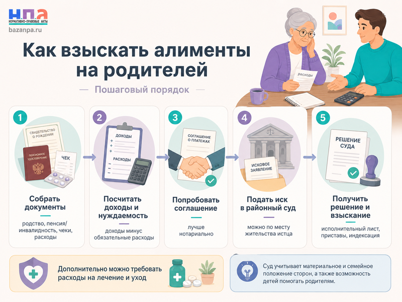 Алименты на родителей с совершеннолетних детей когда платить обязательно и в каком размере