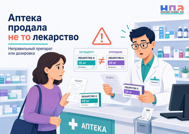 Аптека продала неправильное лекарство или дозировку