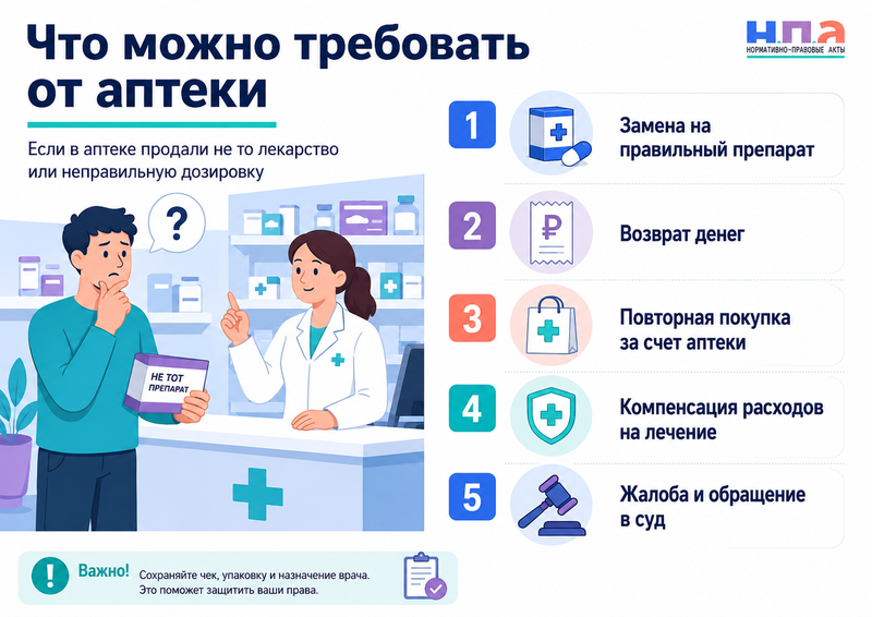 Аптека продала неправильное лекарство или дозировку