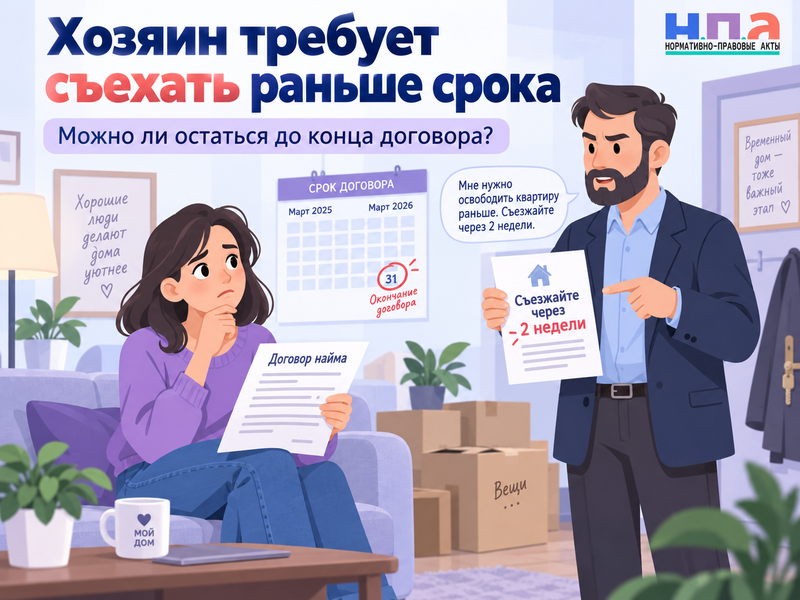 Арендодатель требует съехать раньше срока договора можно ли остаться