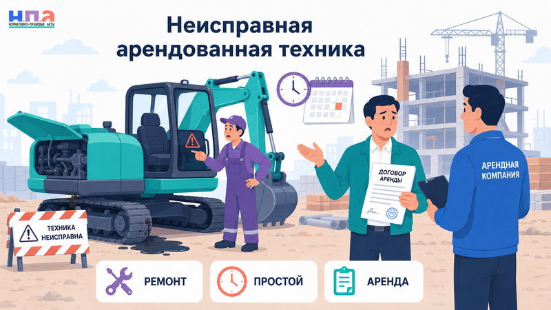 Арендованная строительная техника оказалась неисправной кто оплачивает аренду, ремонт и простой