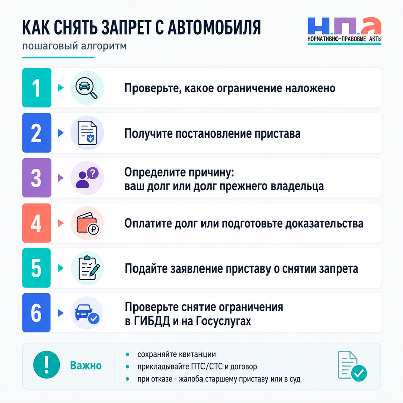 Арест автомобиля приставами: можно ли ездить и как снять запрет