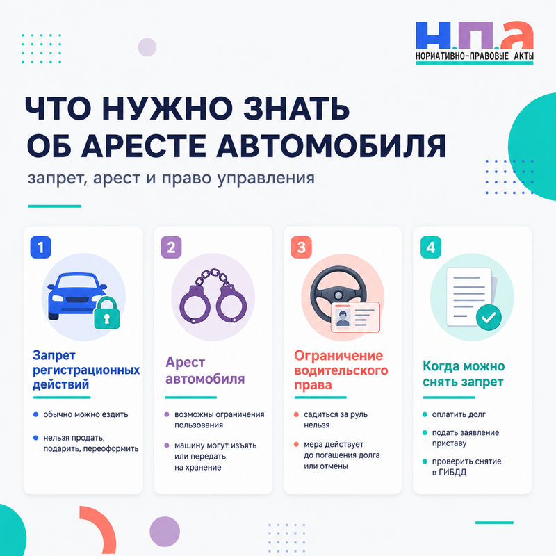 Арест автомобиля приставами: можно ли ездить и как снять запрет