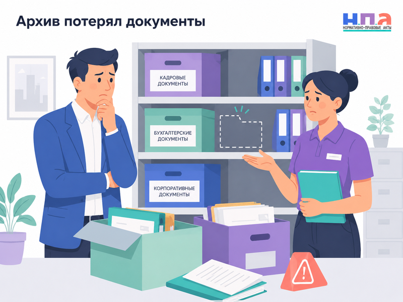 Архивная организация потеряла документы компании кто отвечает за восстановление и последствия проверок