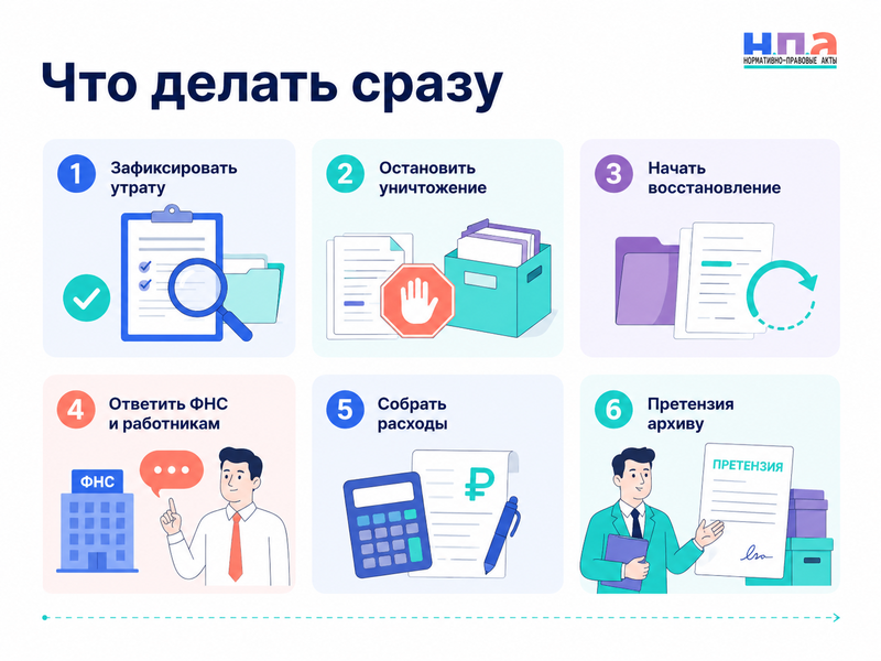 Архивная организация потеряла документы компании кто отвечает за восстановление и последствия проверок