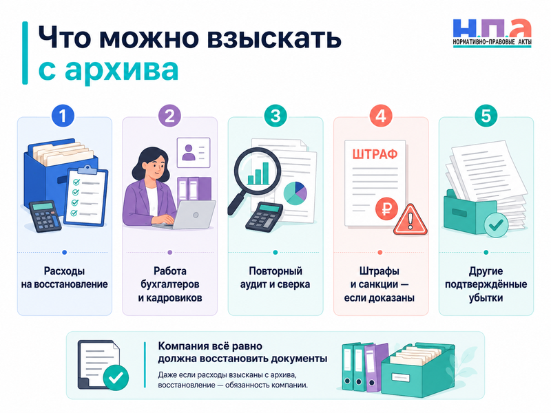 Архивная организация потеряла документы компании кто отвечает за восстановление и последствия проверок