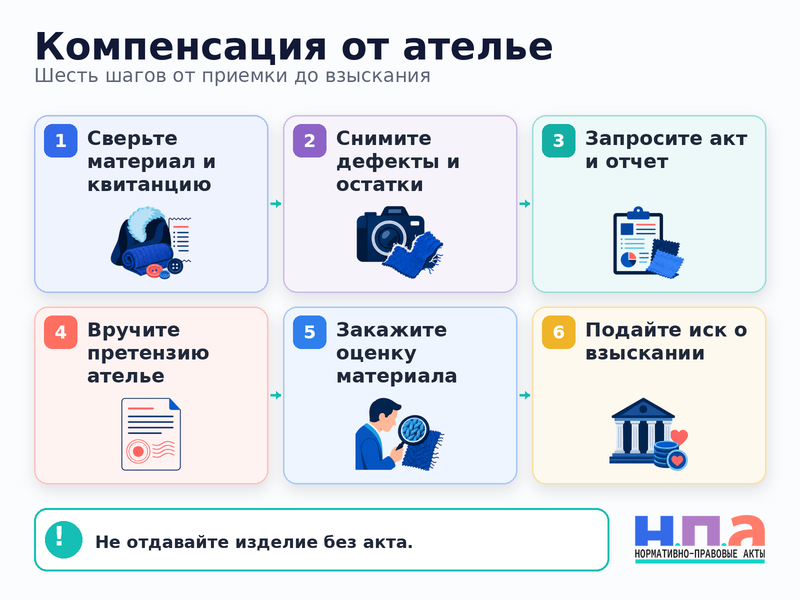 Ателье потеряло или испортило ткань, мех либо фурнитуру как взыскать убытки
