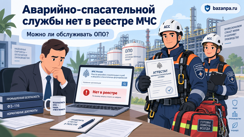 Аварийно-спасательной службы нет в реестре МЧС