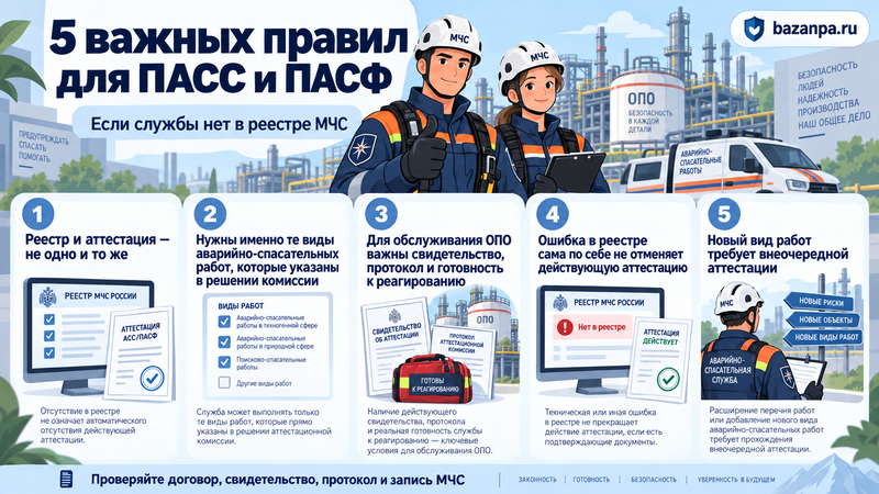 Аварийно-спасательной службы нет в реестре МЧС