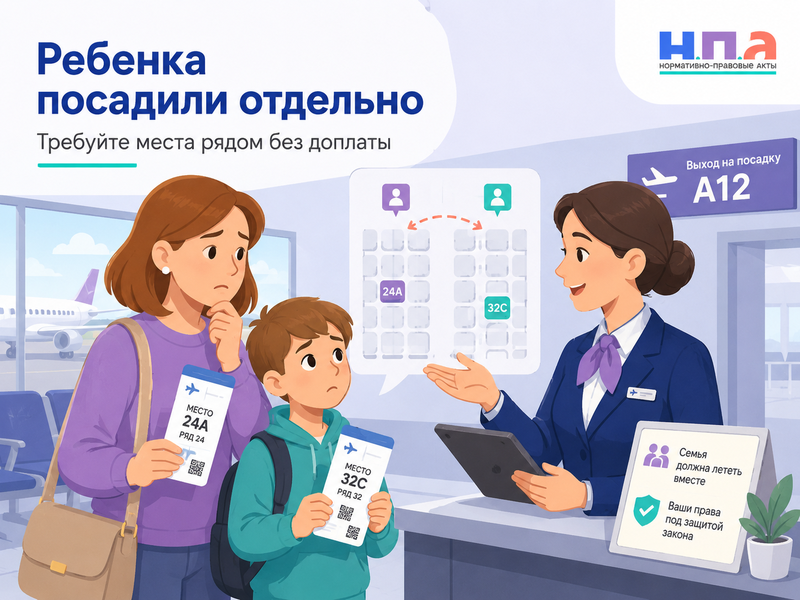 Авиакомпания посадила ребенка отдельно от родителя как потребовать места рядом и компенсацию