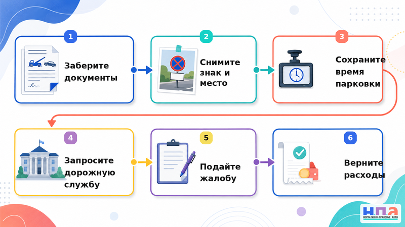 Автомобиль эвакуировали после установки временного знака как доказать прежнюю парковку
