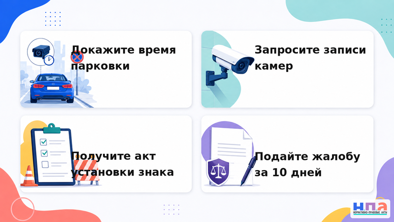 Автомобиль эвакуировали после установки временного знака как доказать прежнюю парковку