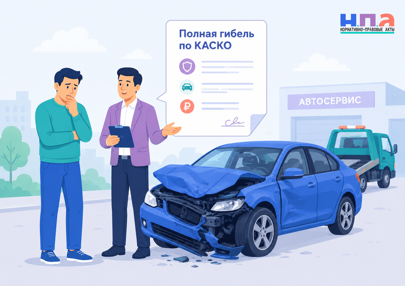 Автомобиль признали полностью погибшим по КАСКО годные остатки и страховая выплата