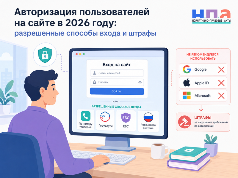 Авторизация пользователей на сайте в 2026 году разрешенные способы входа и штрафы
