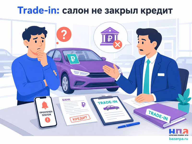 Автосалон принял автомобиль по trade-in, но не погасил кредит или не перечислил деньги