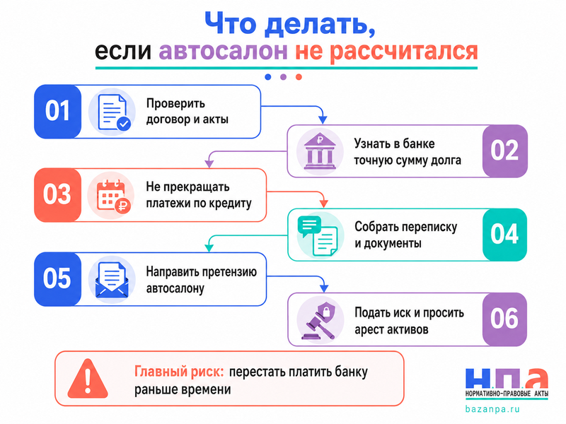 Автосалон принял автомобиль по trade-in, но не погасил кредит или не перечислил деньги