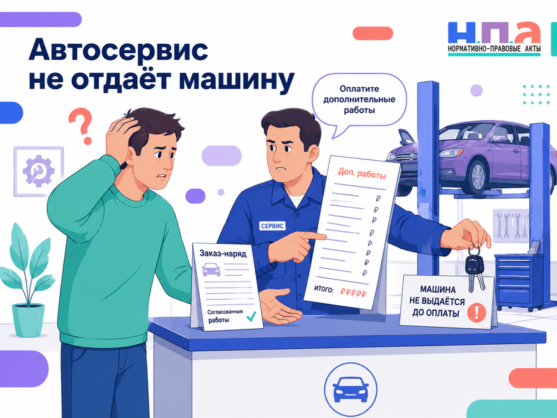 Автосервис без согласования выполнил дополнительные работы и не отдаёт автомобиль обязан ли владелец платить