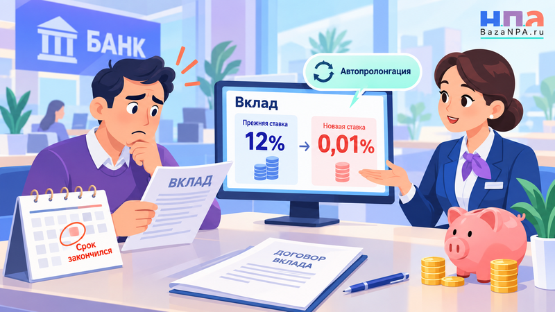 Банк автоматически продлил вклад под низкий процент - можно ли вернуть деньги