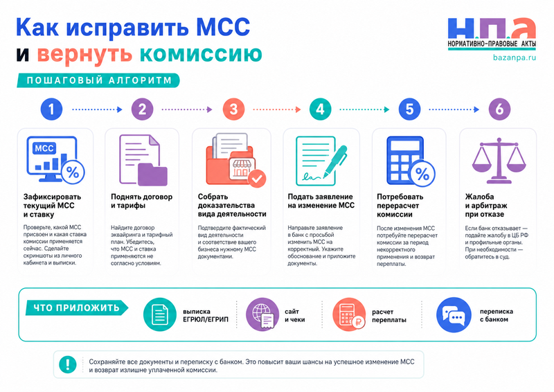 Банк или эквайер присвоил торговой точке неправильный MCC-код и удержал повышенную комиссию