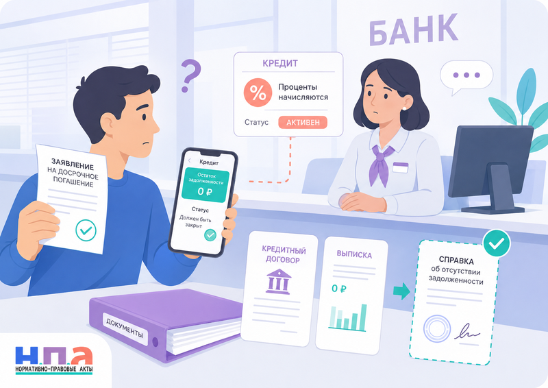 Банк не принимает досрочное погашение кредита или продолжает начислять проценты