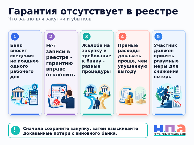 Банк не внёс независимую гарантию в реестр кто возмещает потери
