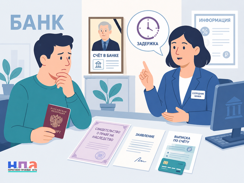 Банк не выдаёт наследнику деньги со счёта умершего после получения свидетельства о наследстве