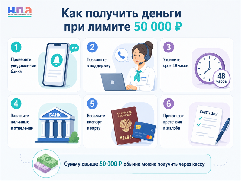 Банк ограничил снятие наличных до 50 000 рублей почему действует лимит и как получить деньги