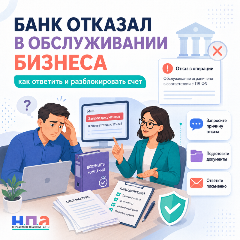 Банк отказал в обслуживании бизнеса как ответить и разблокировать счет