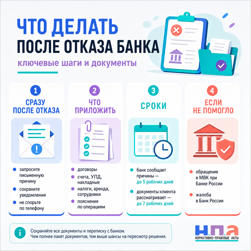 Банк отказал в обслуживании бизнеса как ответить и разблокировать счет