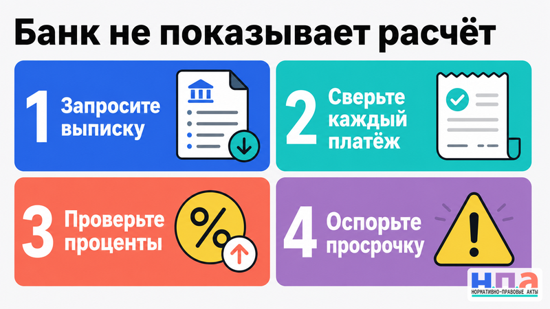 Банк отказывается выдать выписку по счёту или подробный расчёт кредитной задолженности