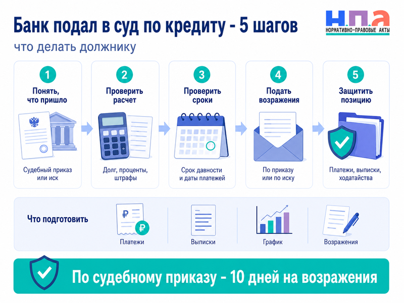 Банк подал в суд по кредиту что делать должнику