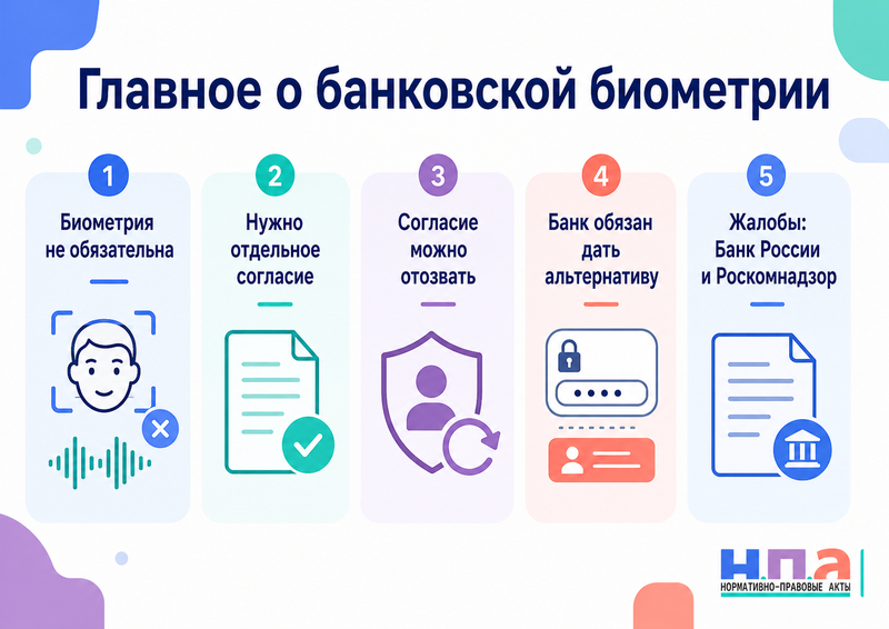 Банк подключил голосовую или лицевую биометрию без согласия либо не позволяет отказаться