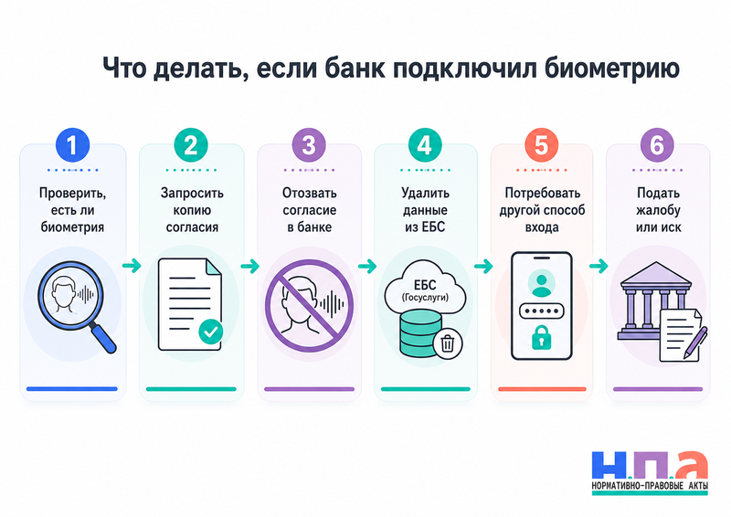 Банк подключил голосовую или лицевую биометрию без согласия либо не позволяет отказаться
