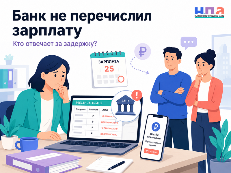 Банк получил зарплатный реестр, но не перечислил деньги работникам кто отвечает за задержку