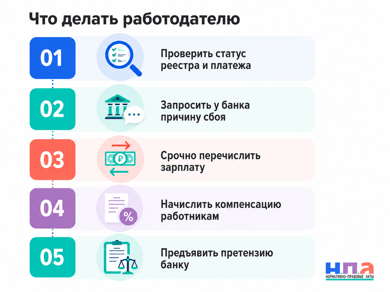 Банк получил зарплатный реестр, но не перечислил деньги работникам кто отвечает за задержку