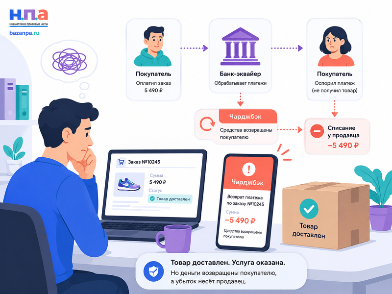 Банк сделал чарджбэк покупателю и списал деньги у продавца как оспорить