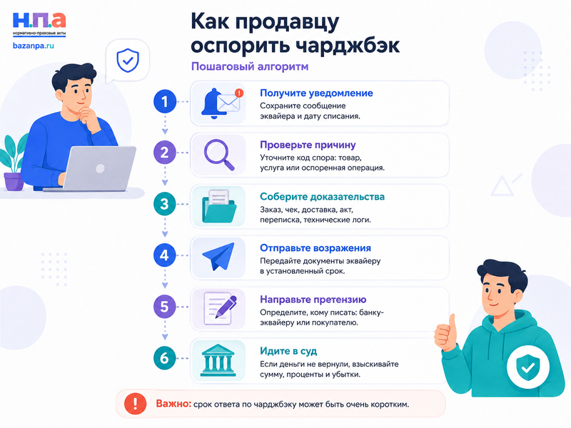 Банк сделал чарджбэк покупателю и списал деньги у продавца как оспорить