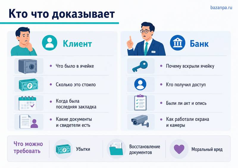 Банк вскрыл сейфовую ячейку или из нее пропали деньги и документы