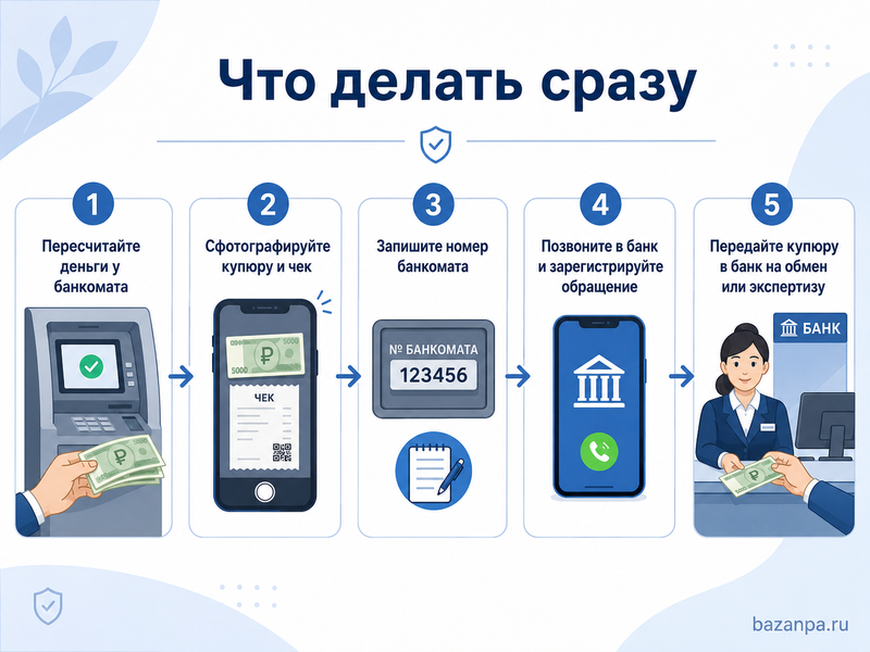 Банкомат выдал порванные, поврежденные или сомнительные банкноты куда обращаться