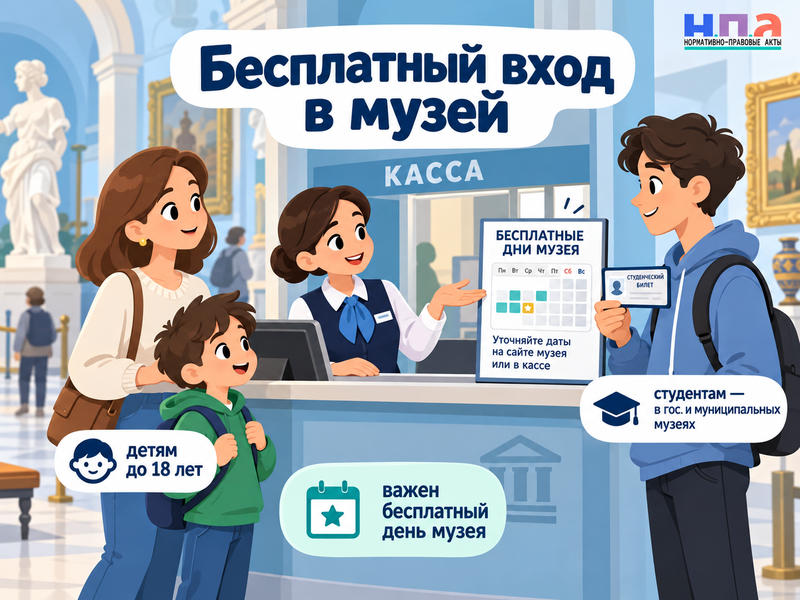 Бесплатный вход в музей для детей и студентов - когда положен
