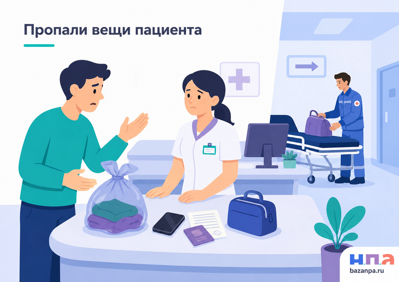 Больница или скорая помощь потеряли одежду, документы, телефон либо другие вещи пациента как подтвердить состав имущества