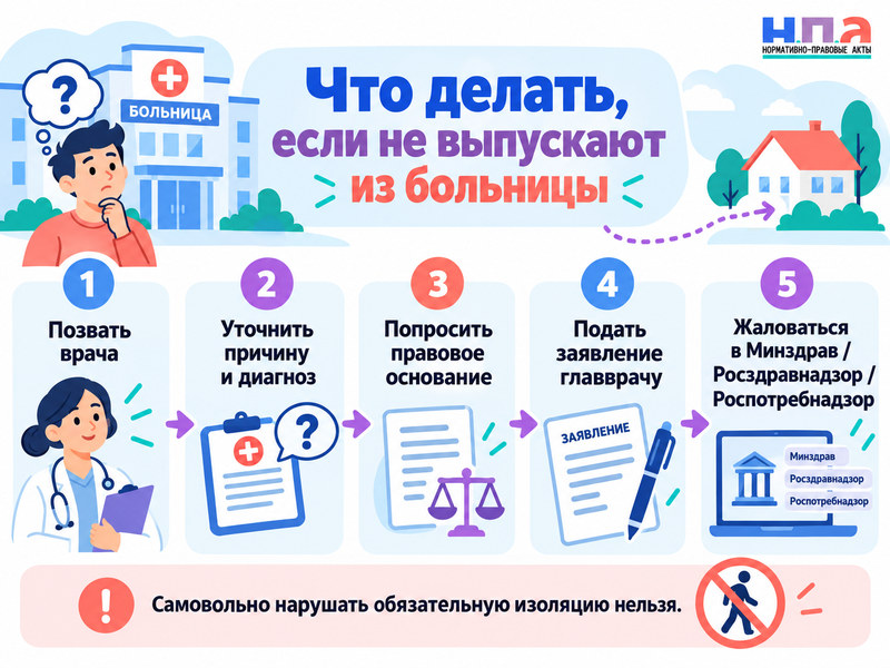 Больница не отпускает домой из-за карантина - законно ли это