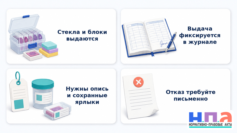 Больница не выдает гистологические стекла, блоки или снимки порядок получения