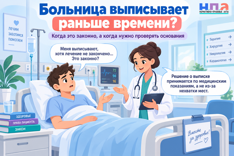 Больница выписывает раньше времени или не переводит в другое отделение что делать