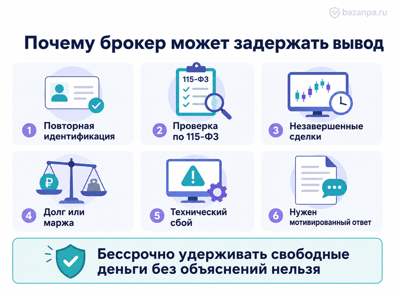 Брокер или инвестиционное приложение не позволяет вывести деньги