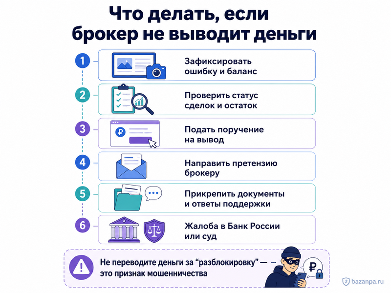 Брокер или инвестиционное приложение не позволяет вывести деньги