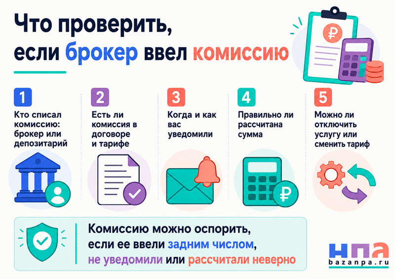 Брокер изменил тариф, ввел комиссию за хранение или обслуживание счета можно ли отказаться и вернуть списания